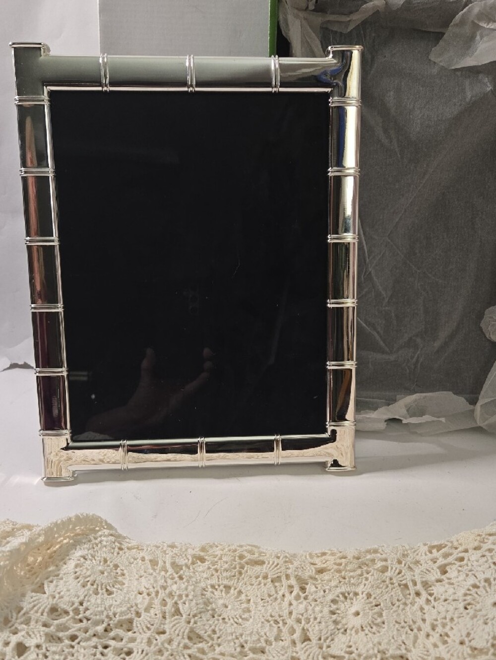 Kate Spade Silver Bamboo-Style 8 X 10 Rectangular Wall Mirror with Box by Lenox